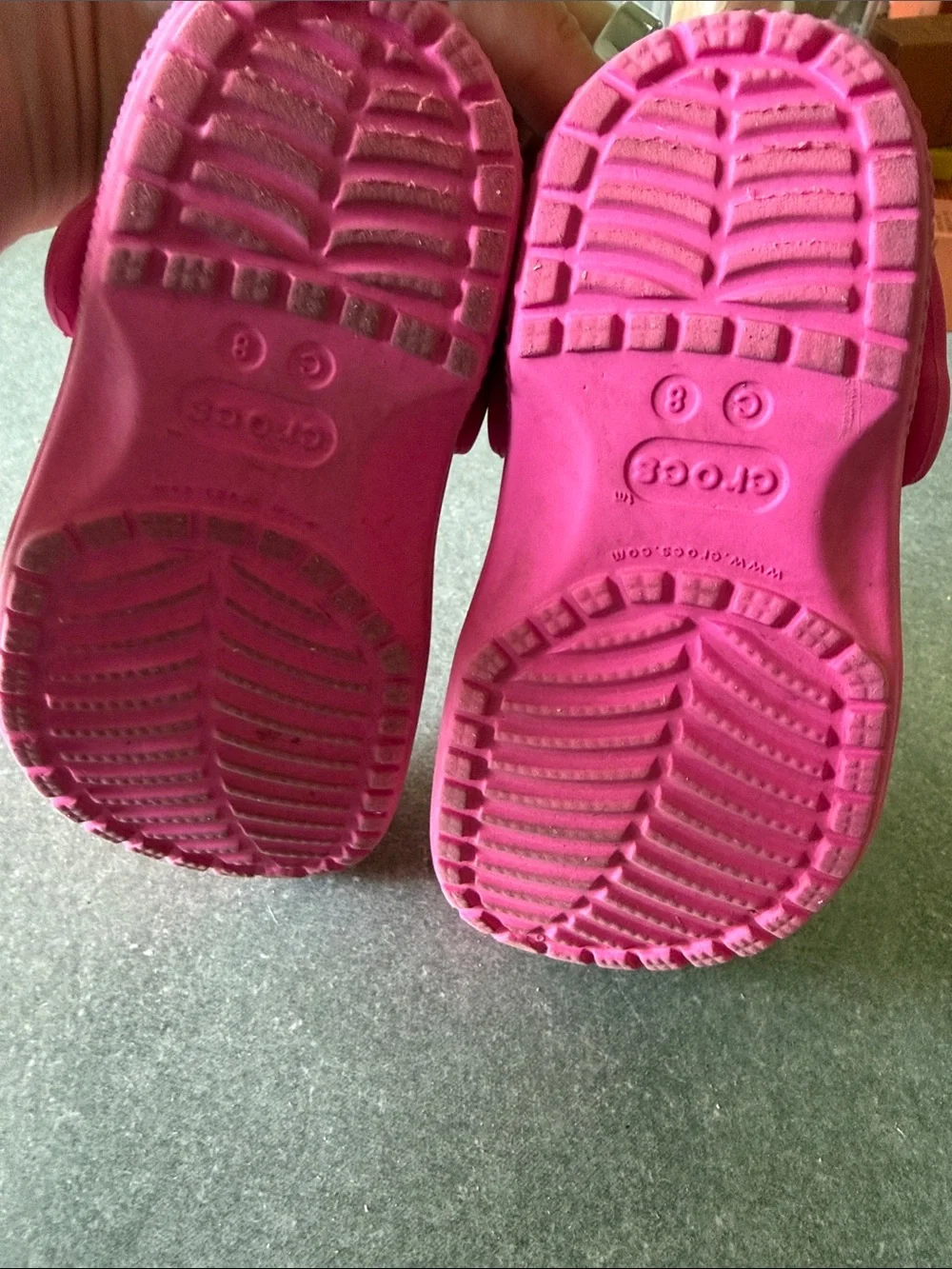 Pink crocs child size 8